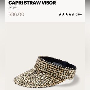 New Hemlock Capri Straw Visor - Black & White